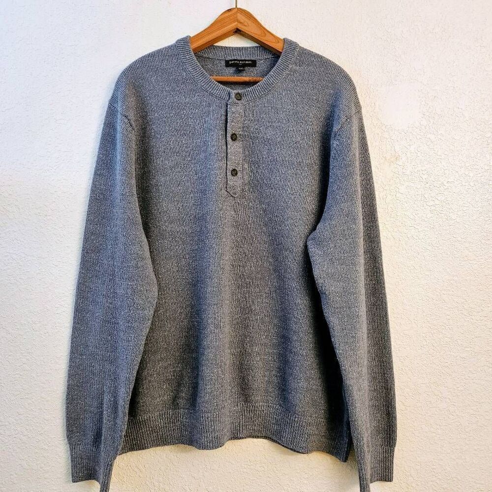 NWOT Banana Republic Textured Henley Sweater: Light Blue XXL: Coastal Casual